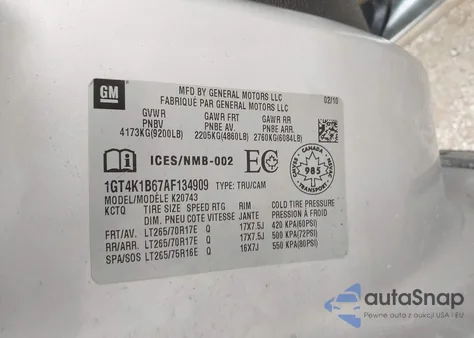 2010 GMC Sierra 2500Hd Slt из США, поврежденный, VIN 1GT4K1B67AF134909